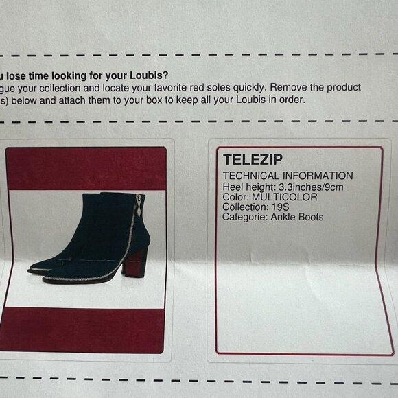 Christian Louboutin Telezip 85 Veau Velours/Cuoio Heel Size 37.5